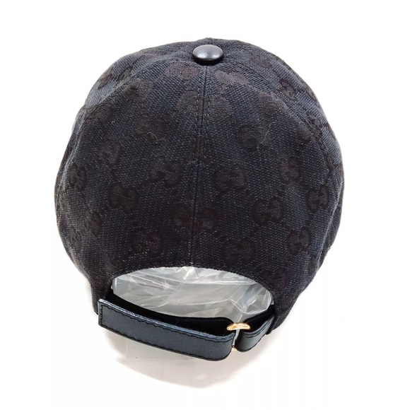 Authentic Gucci GG Cap Black Canvas Preowned - Picture 4 of 9
